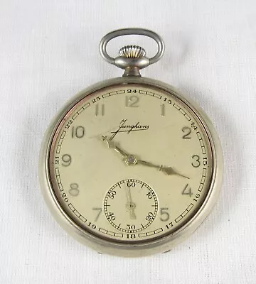 Vintage Junghans 47 A/1 Pocket Watch For Parts Or Repair - Runs When Wound • $10