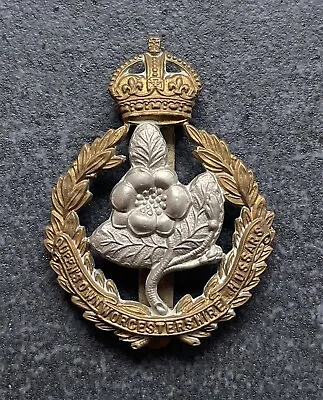 Queen’s Own Worcestershire Hussars Gaunt Made Original Cap Badge • £45