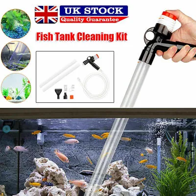 £10.19 • Buy Fish Tank Gravel Cleaner Kit Pump Siphon Water Clean Vacuum Aquarium Cleaning 