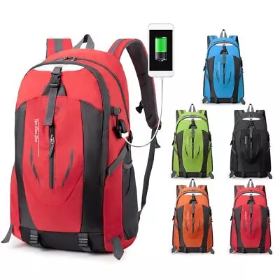 $37.18 • Buy 60L Waterproof Sport Luggage Hiking Camping Backpack USB Rucksack Travel Bag