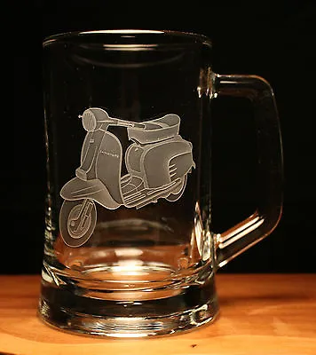 Lambretta Scooter Motorcycle Bike Engraved Glass Pint Tankard Gift Present • $23.02
