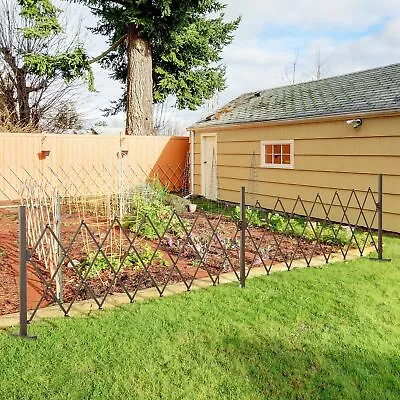 Expanding Trellis Fence Freestanding Aluminium Alloy Movable Fence Dark Brown • £73.99