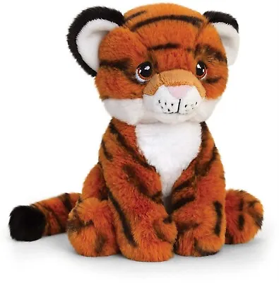 Keel Toys 100% Recycled 18cm Tiger Childrens Eco Friendly Soft Plush Cuddly Toy • £9.49