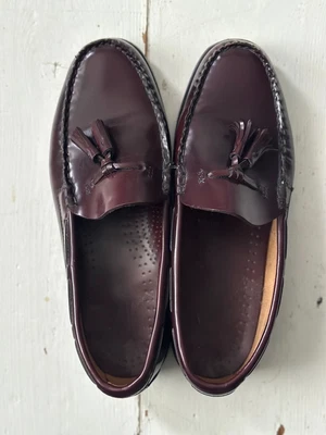 £18.60 • Buy Bass Weejuns Larkin Tassel Loafers Brown Leather Wine UK 9