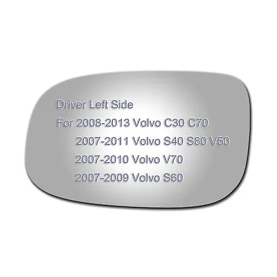 Mirror Glass For 2008-13 Volvo C30 C70 S60 Driver Left Side LH Replacement Flat • $14.15