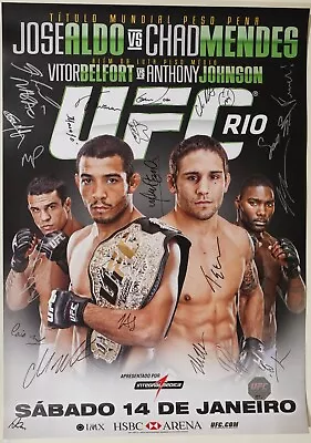 Jose Aldo Chad Mendes Rumble Johnson +18 Signed By Card UFC 142 Rio Poster SBC • $499.99