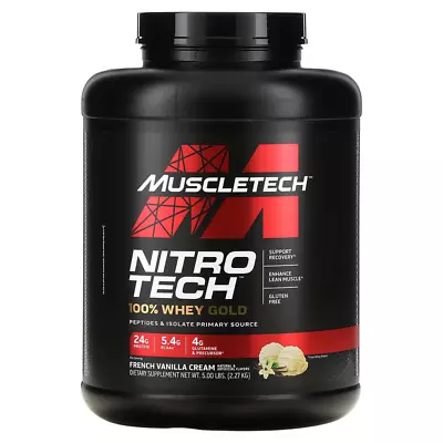 MuscleTech Nitro Tech 100% Whey Gold Protein Powder 5.0 Lbs/French Vanilla Cream • $59.99