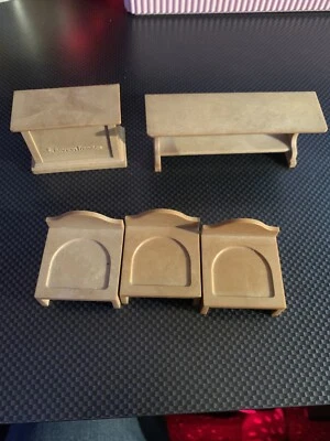 £4.99 • Buy Vintage Sylvanian Families School Desk Chairs & Teachers Desk - Free UK Postage!