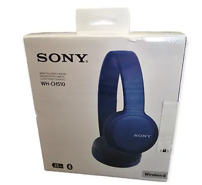£35 • Buy Sony WH-CH510 Wireless Bluetooth Headphones Voice Assist Quick Charge BLUE NEW