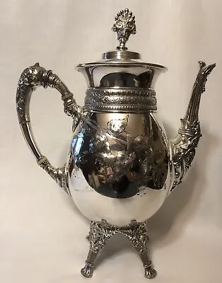 Antique Meriden Britannia Silverplate Footed Coffee Pot #1925 • $250