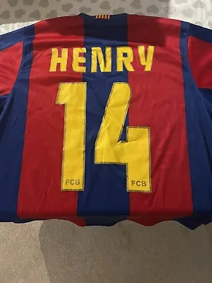 NIKE FC Barcelona 14 Thierry HENRY Season 2006/2007 Football Jersey Top Shirt S • £15