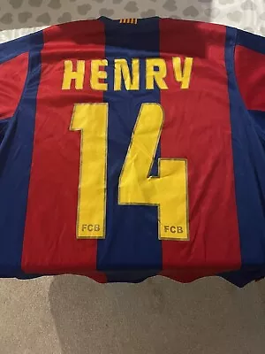 NIKE FC Barcelona 14 Thierry HENRY Season 2006/2007 Football Jersey Top Shirt S • £15