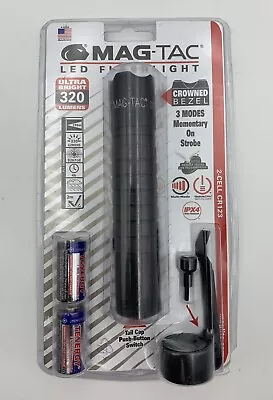 Maglite Mag-Tac LED 2-Cell CR123 Flashlight - Crowned-Bezel Matte Black • $37.95