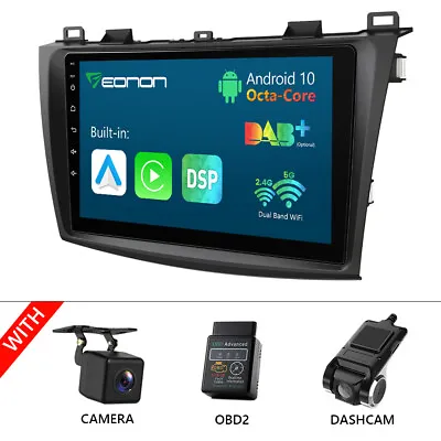 CAM+OBD+DVR+for Mazda 3 2010 2011 2012 2013 Android 10 Car Stereo GPS Navi Radio • $199.09