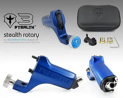 STEALTH Ver. 3 Rotary Tattoo Machine Motor Liner Shader Bearings RCA Case BLUE • $123.99