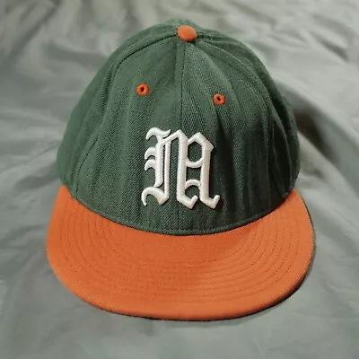 Miami Hurricanes Hat Cap Fitted 7 1/2 Green Orange Mens Nike 643 NCAA Baseball • $28.99