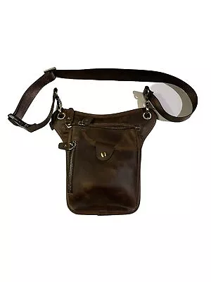 Men' Genuine Leather Motorcycle Drop Leg Bag Rider Thigh Pouch Waist Hip Pack • $24.99