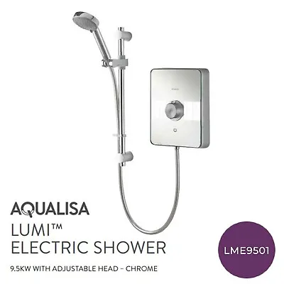 £385.99 • Buy Aqualisa Lumi Electric Shower 9.5kW Chrome 5 Spray Modern Single Dial LME9501