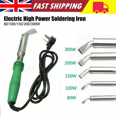 £16.77 • Buy 80/100/150/200/300W 220V Electric Soldering Iron Angled Chisel Point Copper Tip