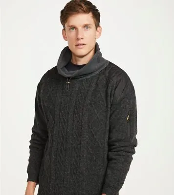 Men’s Irish Cowlneck Pullover Gray Sweater • $126.95