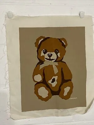 Vintage Marushka Teddy Bear Canvas 20x17” Art MCM Nursery Retro Mod • $39.99