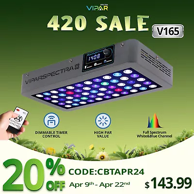 VIPARSPECTRA Timer Control 165W Aquarium LED Light For Coral Reef Grow Fish Tank • $179.99