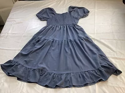 Size L Mikarose Poppy Moonlight Blue Tiered Dress FREE SHIPPING • $32.99