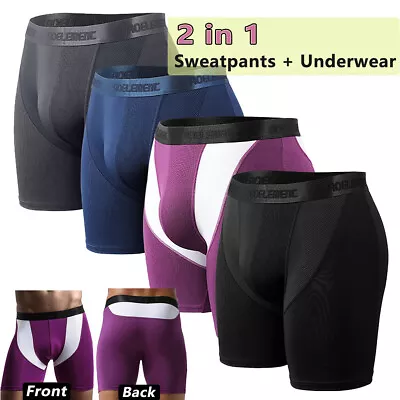 Men Boxers Trunk 4 Pack Lot Shorts Underwear Briefs TAGLESS Sports Boxer Briefs • $14.79