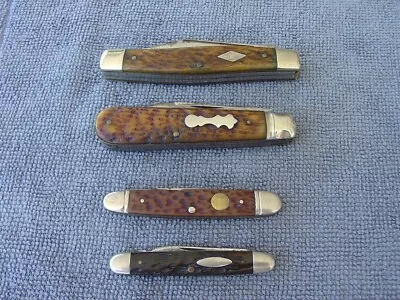 Lot Of 4 Vintage Pocketknives.  Shapleigh D-E John Primble Boker USA Robeson • $59