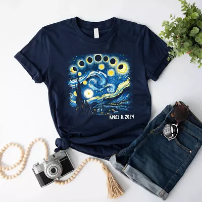 Van Gogh Total Solar Eclipse 2024 Shirt Celestial T-Shirt Kid Men Women • $21.99