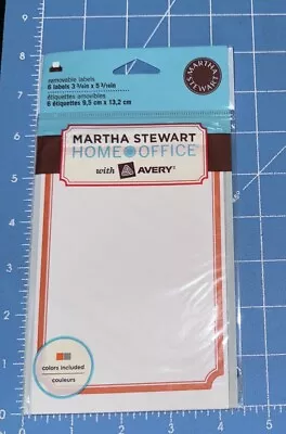 Martha Stewart Home Office With Avery Removable Labels Red Gray Border Pack Of 6 • $6.99