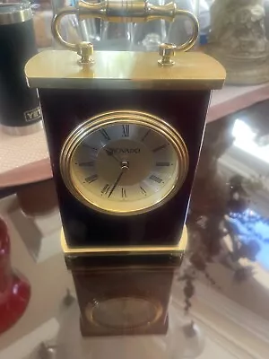 Movado Rosewood And Brass Carrige-desk Top Clock • $50