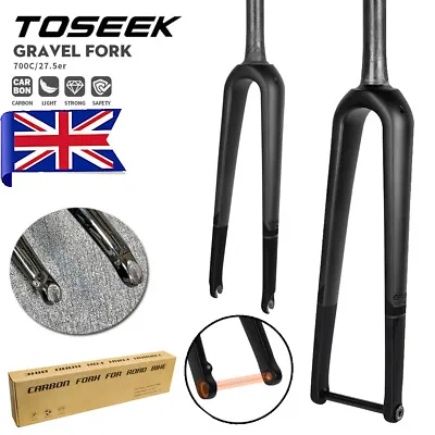 TOSEEK 700*45C Carbon Gravel Road Bike Fork 70mm Disc Brake QR/100*12mm Fit LOOK • £99.99