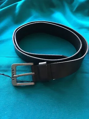 Mens Levi’s Jeans Red Tab Black Leather Belt BNWOT Size 85/ 34 Split Cow Leather • £19.95