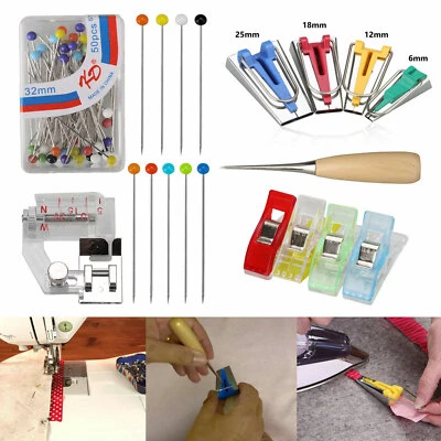$8.98 • Buy 60x Bias Tape Maker Kit Set For Sewing Quilting Awl & Binder Foot Case Tool US