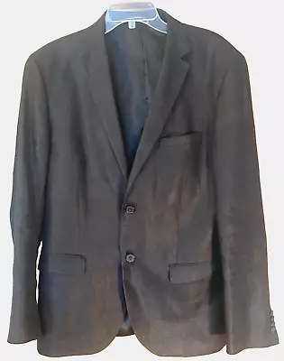 H&M Sport Coat Blazer Suit Jacket Linen Charcoal Gray 44R Slim Fit • $35
