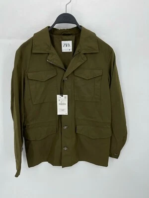 $48.85 • Buy Zara Jacket Womens Small Olive Green Utility Pockets Safari Coat NWT
