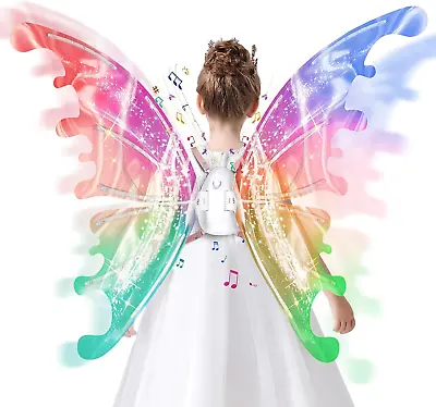 Electric Fairy Wings For Girls Light Up Moving Butterfly Wings With LED Lights  • $51.99