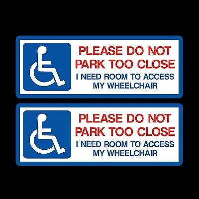 £1.49 • Buy 2x Disabled Leave Access Wheelchair 200x75mm Sticker - Mobility, Car, Parking
