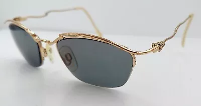 Vintage Cazal Gold Oval Half-Rim Metal Sunglasses Germany FRAMES ONLY • $68
