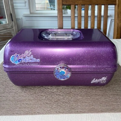 $21.59 • Buy Vintage Caboodles Jellies Purple Liquid Metallics Organizer Makeup Case 2622