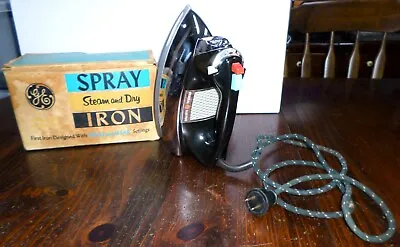 Vintage GE Spray Steam & Dry IRON  #F71 Tested W/Original Box--Works • $34.95