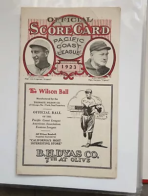 1923 PCL Scorecard LA • $250