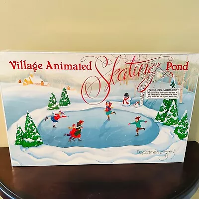 Vintage Dept 56 Village Animated Ice Skating Pond 52299 Christmas Brand New • $175