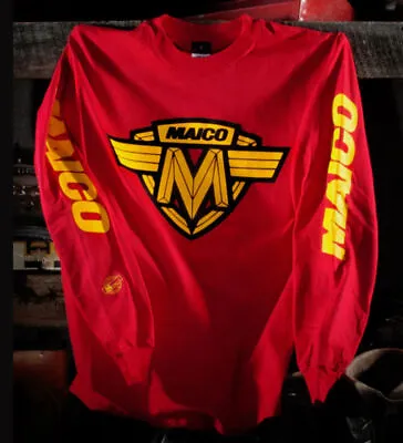 Maico Logo Red Jersey Long Sleeve T-Shirt Metro Racing - NEW Fast Free Ship • $43.95