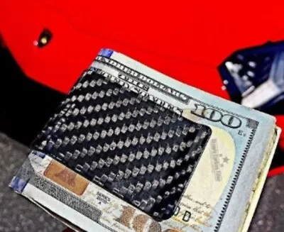 Real Carbon Fiber Money Clip Safepocket Business Credit Card Holder Cash Wallet • $8.99