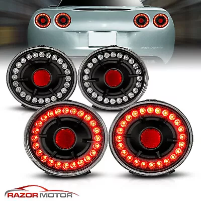 2005-2012 For Chevrolet Corvette C6 Coupe Black LED Brake Tail Lights Pair 4pc • $186.52