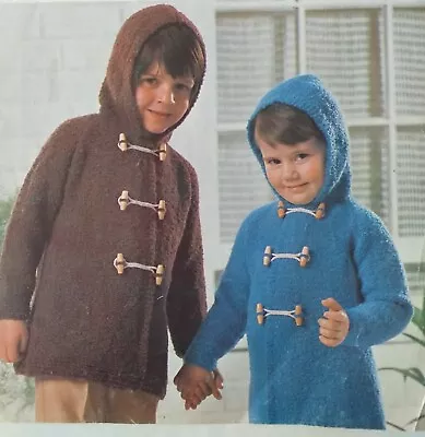 £3.45 • Buy Child's Duffle Coat Knitting Pattern To Fit Chest 22-26  