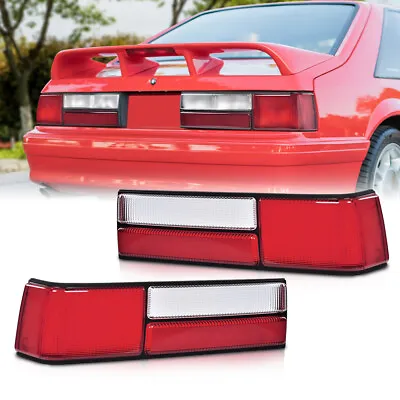 Pair Set Taillights Taillamps Lens Fit For 87-93 Ford Mustang Fox Body LX Style • $47.87