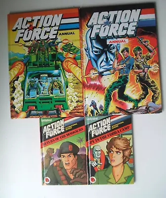 ) Action Force Annuals 1987 + 1989  And 2 Ladybird Books Spy In The Cobra Camp • £9.99